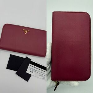 Authentic Prada zipped around long wallet